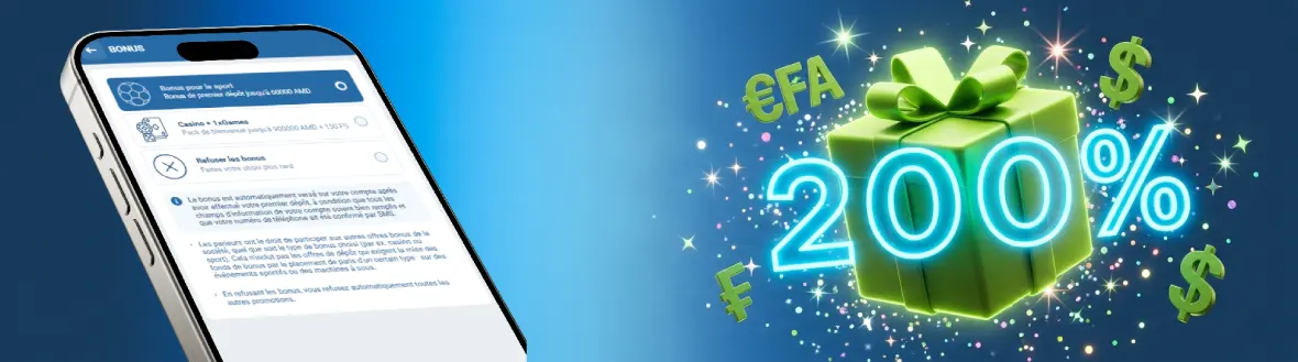 Bonus de l’application 1xBet pour les joueurs africains
